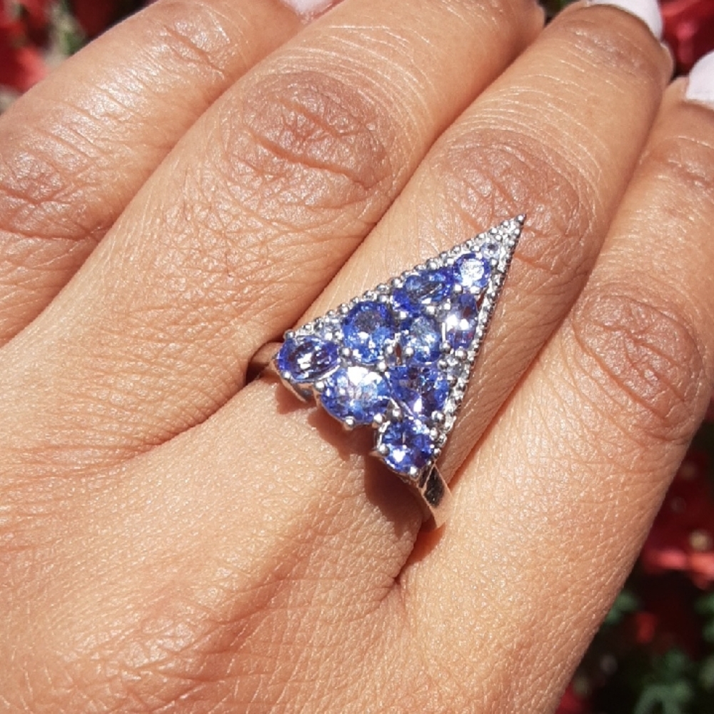 925 Tanzanite And Zircon Ring.
